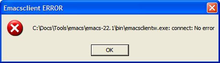 Emacs Client Windows Error